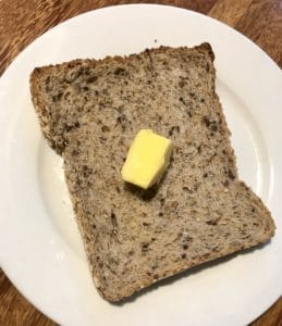 Larger carb serve 1 grain bread with 1 tsp butter